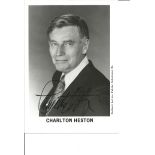 Charlton Heston signed 7x5 black and white photo. October 4, 1923 - April 5, 2008) was an American