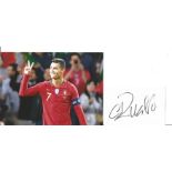 Cristiano Ronaldo Signed Card With Portugal Photo. Good Condition. All signed pieces come with a