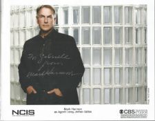 Mark Harmon signed 10 x 8 inch colour photo from NCIS dedicated. Good Condition. All signed pieces