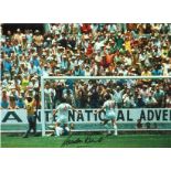 Gordon Banks signed 16 x12 colour photo of the Pele World Cup wonder save. Good Condition. All