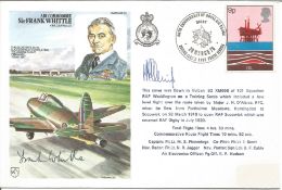 Sir Frank Whittle signed HA23 RAF cover. Flown in Vulcan B2 XM655 101sqn RAF Waddington signed by