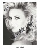 Britt Ekland signed 10x8 black and white photo. Swedish actress and singer. Dedicated. Good