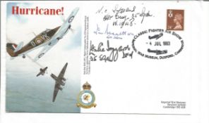WW2 bomber veterans multiple signed cover. Sqn. Ldr. Tom Bennett 617sqn , N. C. Stevens 35 sqn , and