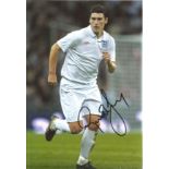 Football Gareth Barry 10x8 signed colour photo pictured in action for England. Good Condition. All