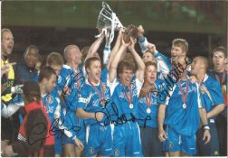 Football Chelsea F.C 10x8 signed colour photo signed by Frank Leboeuf, Gus Poyet, Roberto di
