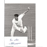 Fred Trueman (1931-2006) Signed Card With England Cricket Photo. Good Condition. All signed pieces