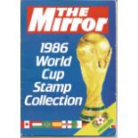 Football 1986 World Cup Stamp collection in The Mirror album with mint stamps set in mounts on