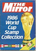 Football 1986 World Cup Stamp collection in The Mirror album with mint stamps set in mounts on
