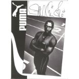 Linford Christie Signed Puma Athletics Promo Photo. Good Condition. All signed pieces come with a