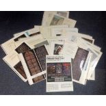 Stained Glass window collection of over 110 postcards all set on pages with typed descriptions of