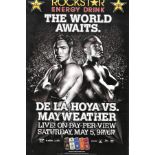 Oscar De La Hoya Vs Floyd Mayweather 2007 Boxing Poster Titled The World Awaits . Good Condition.