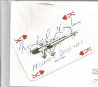 Michael Douglas actor signed Airplane playing card. Signed FDC. Good Condition. All signed pieces