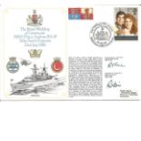 Commodore R T Frere and Lieutenant R N Wain signed RNSC(4)23 cover commemorating the Royal Wedding
