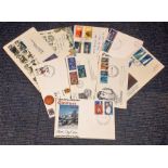 GB 1960 FDC collection, nine covers inc 1961 CEPT Torquay slogan pmk, 1969 Concorde, 1966 Robert