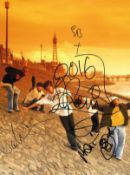 Stone Roses Music band fully signed 16 x 12 inch group colour photo. Good Condition. All signed