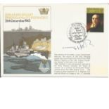 Cdr J I Redrobe signed RNSC13 cover commemorating the 30th Anniversary Sinking of the Scharnhorst.