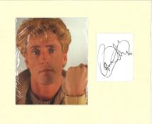 Roger Daltrey signature piece mounted alongside colour photo. English singer, songwriter, actor