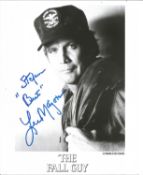 Lee Majors signed 10x 8 inch b/w photo to Stefan, Fall Guy photo. Good Condition. All signed