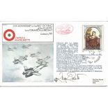 Luigi Questa signed RAF 1st flight cover comm, 50th ann first formation crossing of the Atlantic.