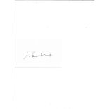 Jim Broadbent signed white card. Good Condition. All signed pieces come with a Certificate of