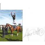 Frankie Dettori Signed Card With Horse Racing Jockey Photo. Good Condition. All signed pieces come