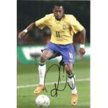 Football Robinho 12x8 signed colour photo pictured in action for Brazil. Good Condition. All