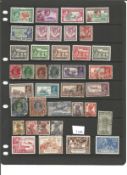 George VI Collection of 70+ stamps on stock card BCW mint and used Mainly Gv6 Includes North