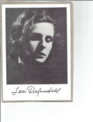 Leni Riefenstahl signed 6 x 4 inch b/w photo. Good Condition. All signed pieces come with a