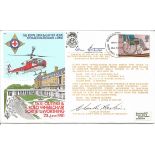 MRAF Sir Denis Spotswood DSO DFC signed 1981 Royal Star and Garter Home cover, flown by Westland