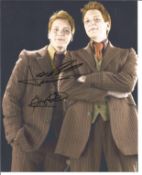 Harry Potter James and Oliver Phelps signed 10 x 8 inch colour photo. Good Condition. All signed