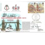 Sir Robin Gillett Bart and Captain B J Taylor signed RNSC(5)19 cover commemorating the Triple