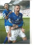 Jamie Vardy and Riyad Mahrez Leicester City Signed 12 x 8 inch football photo. Good Condition. All