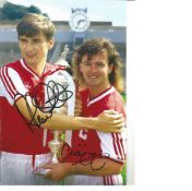 Alan Smith and Charlie Nicholas Arsenal Signed 12 x 8 inch football photo. Good Condition. All