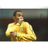 Robinho Brazil Signed 12 x 8 inch football photo. Good Condition. All signed pieces come with a