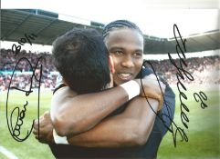 Hugo Rodallega and Roberto Martinez Wigan Signed 12 x 8 inch football photo. Good Condition. All