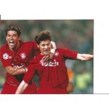 Xabi Alonso Istanbul and Milan Baros Liverpool Signed 10 x 8 inch football photo. Good Condition.