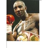 Boxing Johnny Nelson 10x8 Signed Colour Photo Pictured Celebrating After Defending His Wbo