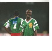 Roger Milla Signed 10 x 8 inch football photo. Good Condition. All signed pieces come with a