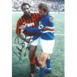 Luther Blissett AC Milan Signed 12 x 8 inch football photo. Good Condition. All signed pieces come