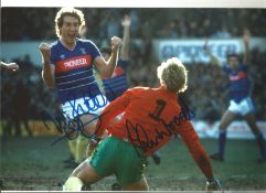 Terry Butcher and Chris Woods Ipswich City Signed 10 x 8 inch football photo. Good Condition. All