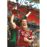 Cliff Byrne Signed 12 x 8 inch football photo. Good Condition. All signed pieces come with a