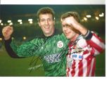 Alan Shearer and Tim Flowers Southampton Signed 12 x 8 inch football photo. Good Condition. All