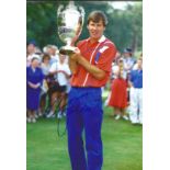 Nick Faldo Signed 10 x 8 inch golf photo. Good Condition. All signed pieces come with a