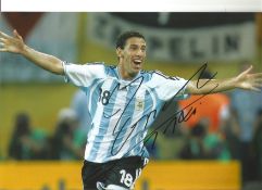 Maxi Rodriguez World Cup Argentina Signed 12 x 8 inch football photo. Good Condition. All signed
