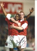 Ian Wright and John Hartson Arsenal Signed 10 x 8 inch football photo. Good Condition. All signed