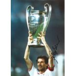 Franco Baresi AC Milan Signed 12 x 8 inch football photo. Good Condition. All signed pieces come