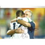 Niall Quinn and Mick McCarthy Ireland Signed 10 x 8 inch football photo. Good Condition. All