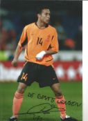 Danny Landzaat Holland Signed 12 x 8 inch football photo. Good Condition. All signed pieces come
