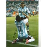 Javier Saviola Argentina Signed 12 x 8 inch football photo. Good Condition. All signed pieces come