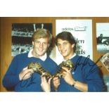 Gary Lineker and Kerry Dixon England Signed 12 x 8 inch football photo. Good Condition. All signed